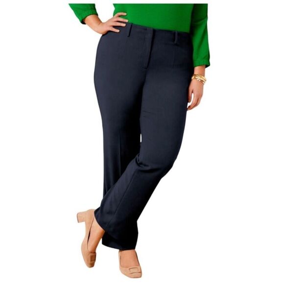 Talbots Southampton Navy Blue Straight Leg Pants NEW Plus Petite 20WP - Picture 1 of 10